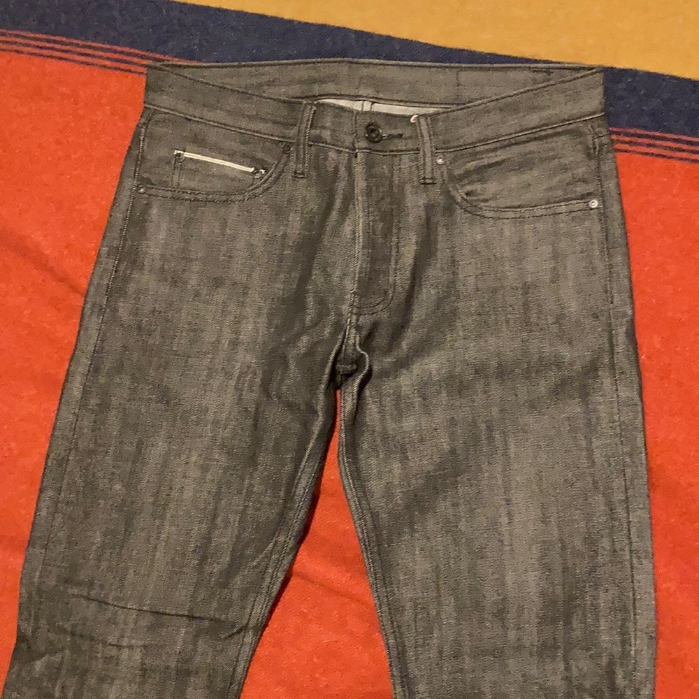 WESC 5 Pocket 347 Raw black half Selvage Japanese Jeans Size 30”